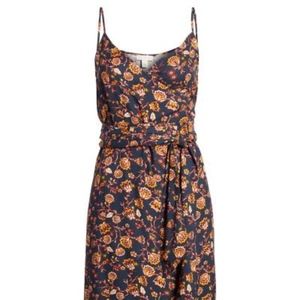 Hinge Floral Sleeveless Wrap Dress